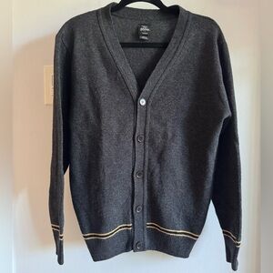 Harry Potter Universal Studios Howarts Gryffindor Hufflepuff Grey Cardigan MED